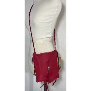 Handmade Red Deer Hide Crossbody bag